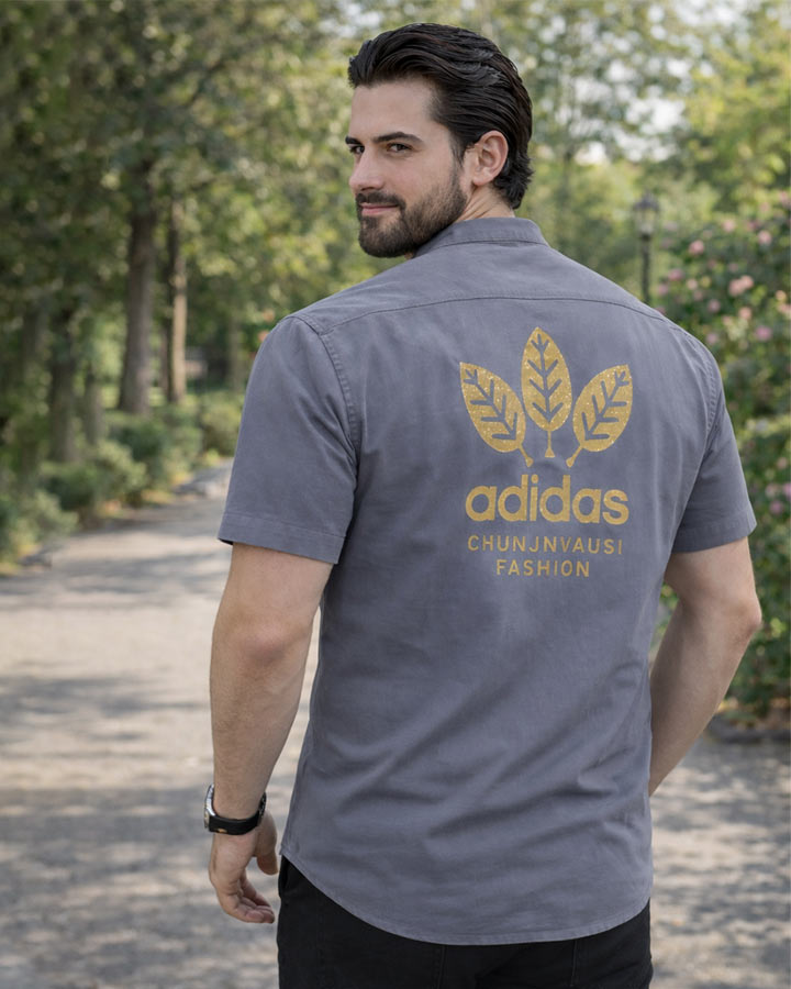 پیراهن نیم آستین مردانه مدل soprx طوسی کد6479