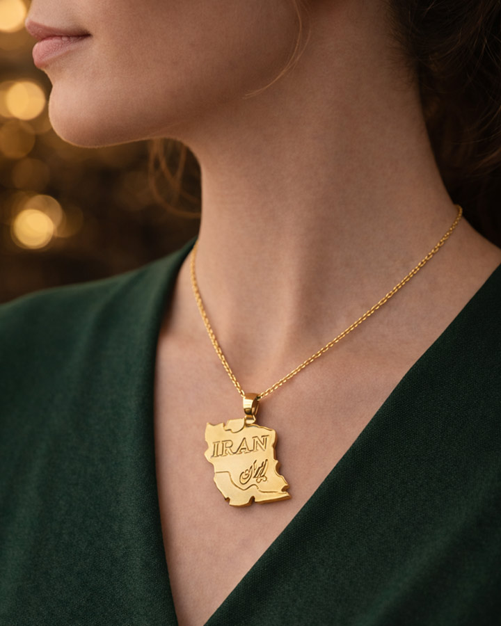 گردنبند طرح IRAN کد 6483