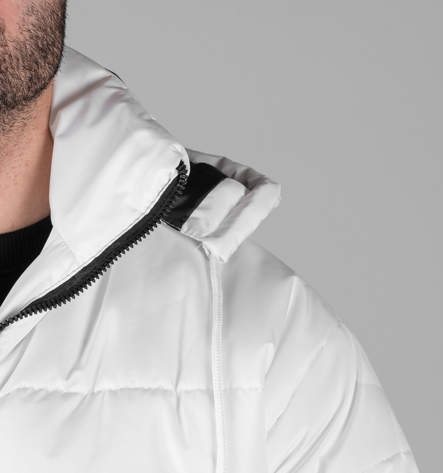 کاپشن اسپرت مموری مردانه بادی سفید مدل 49322