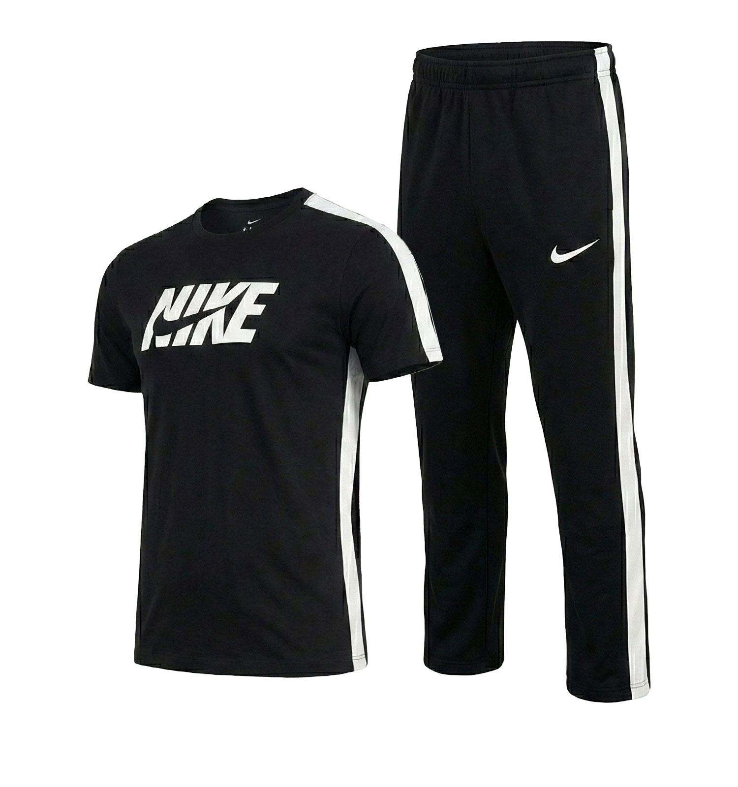 ست مردانه تیشرت شلوار Nike مشکی طرحدار مدل 49354