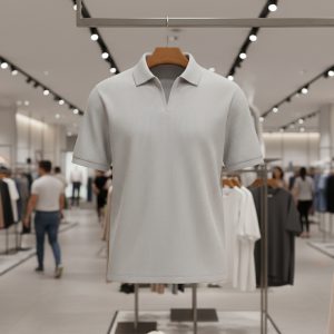 تیشرت میله ای یقه دار tavar طوسی