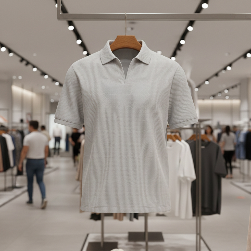 تیشرت میله ای یقه دار tavar طوسی