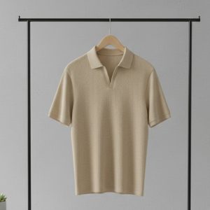 تیشرت میله ای یقه دار tavar کرم