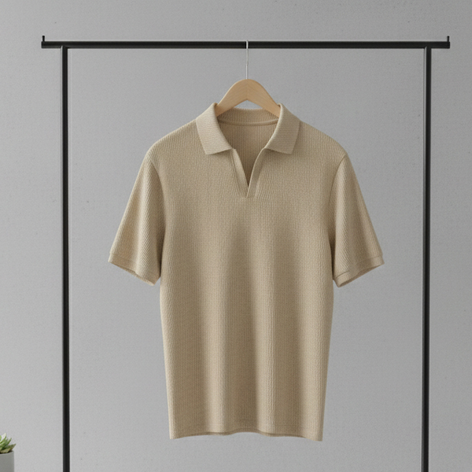 تیشرت میله ای یقه دار tavar کرم