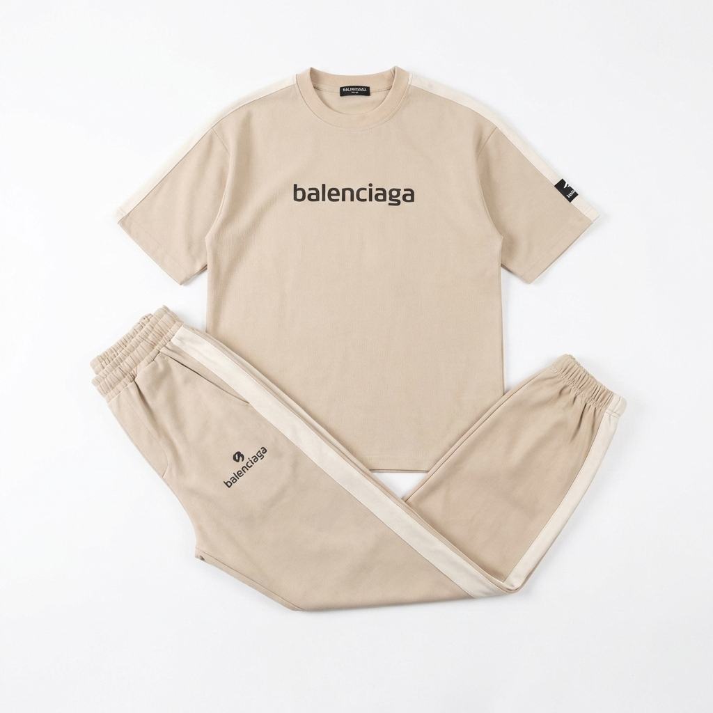 ست تیشرت شلوار مردانه بنگال کش Balenciaga کرم