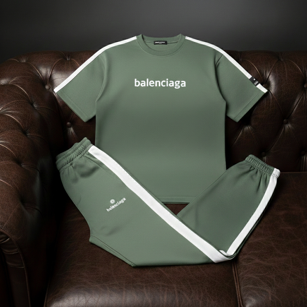 ست تیشرت شلوار مردانه بنگال کش Balenciaga سبز