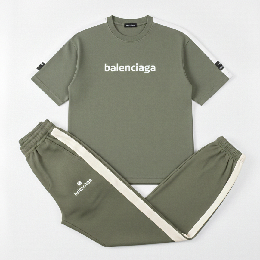 ست تیشرت شلوار مردانه بنگال کش Balenciaga سبز