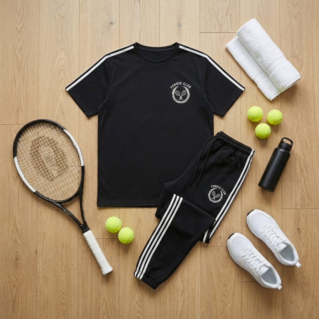 ست تیشرت شلوار مردانه مدل Tennis Club مشکی