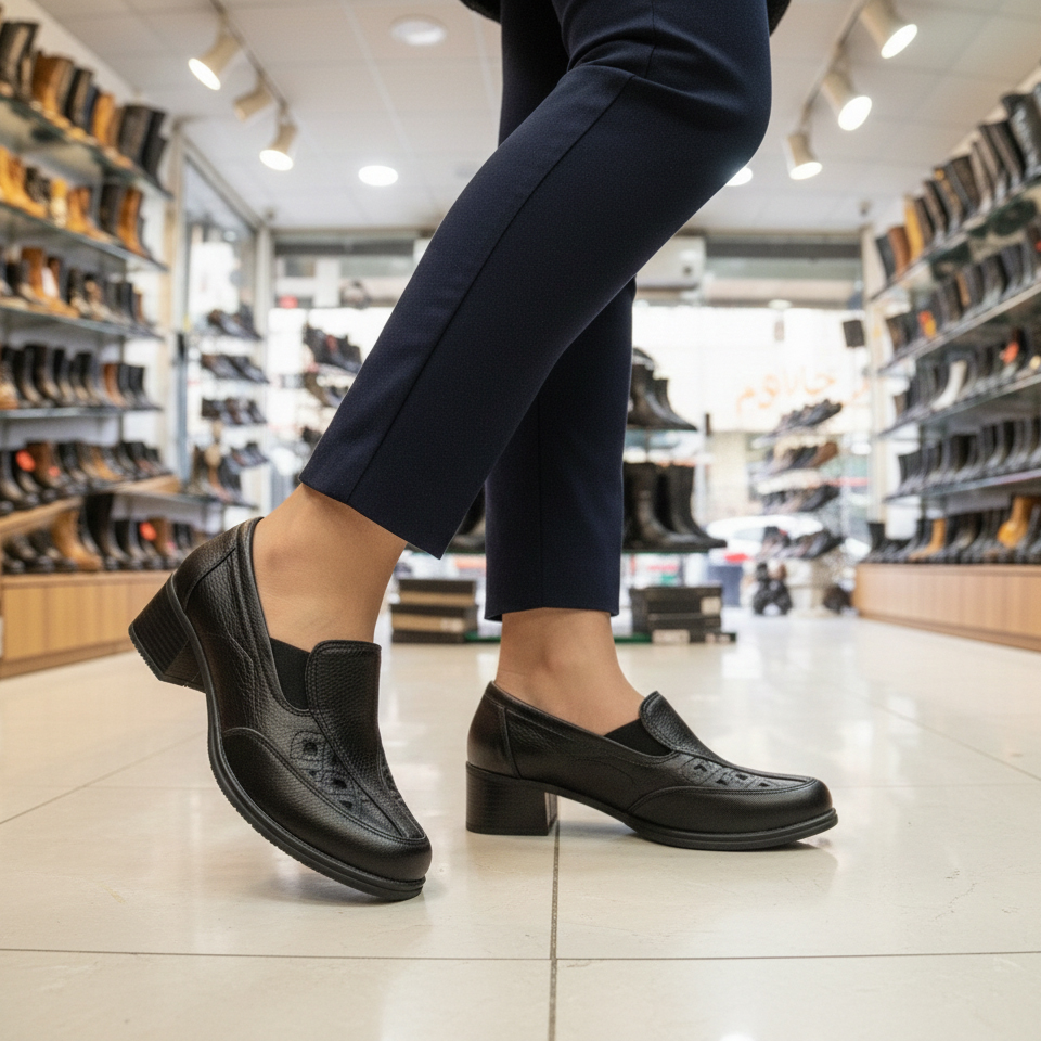 کفش مجلسی زنانه پاشنه 5 سانتی مدل تارا مشکی