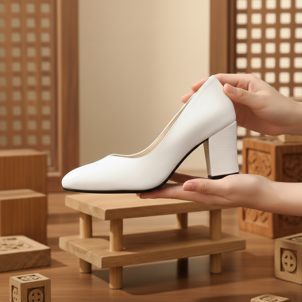کفش مجلسی زنانه پاشنه 7 سانتی مدل روژان سفید