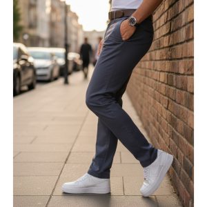 شلوار مردانه بنگال کش دم پا ساده مدل Behnam طوسی تیره