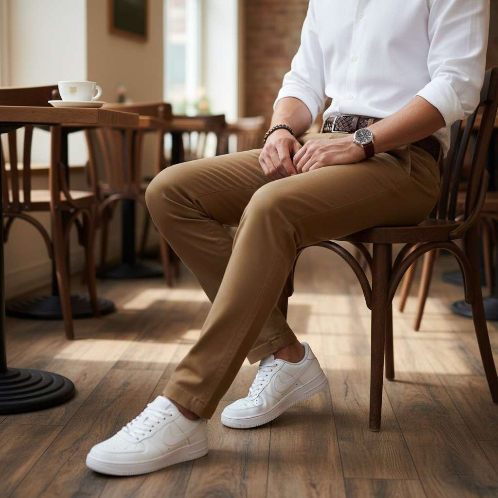 شلوار مردانه بنگال کش دم پا ساده مدل Behnam خاکی