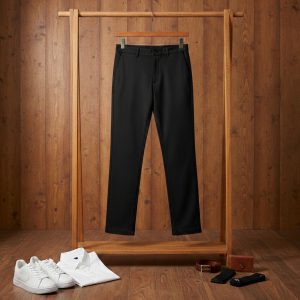 شلوار مردانه بنگال کش دم پا ساده مدل Behnam مشکی