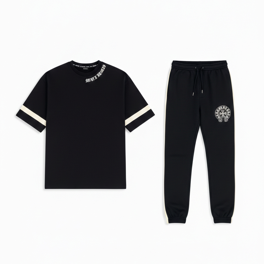 ست تیشرت شلوار مردانه بنگال کش مدل Salar مشکی