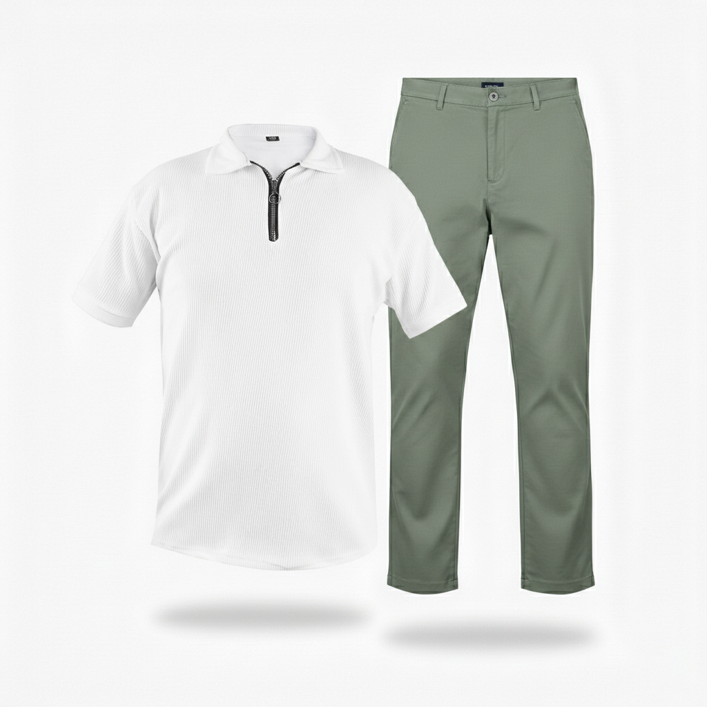 پکیج ست مردانه تیشرت نیم زیپ شلوار مدل Arashk