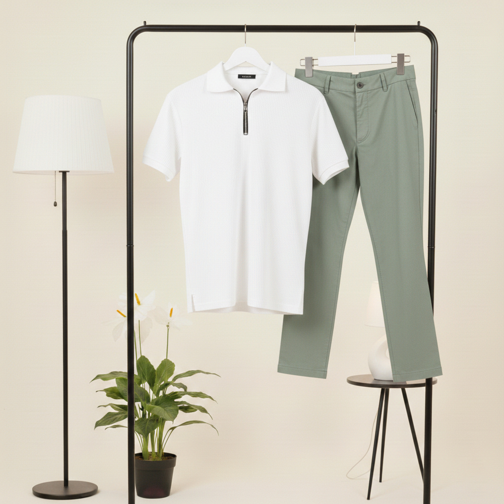 پکیج ست مردانه تیشرت نیم زیپ شلوار مدل Arashk