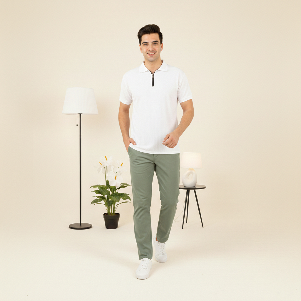 پکیج ست مردانه تیشرت نیم زیپ شلوار مدل Arashk