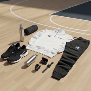 پکیج ست دورس شلوار BMW مردانه طرح M Power کفش ورزشی مردانه Nike مدل Tigo مشکی زیره سفید