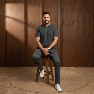 پکیج ست مردانه تیشرت نیم زیپ شلوار مدل Toka