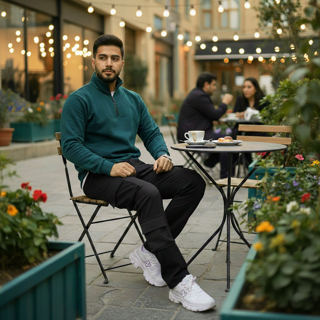 پکیج مردانه دورس نیم زیپ شلوار بنگال مدل Nakisa