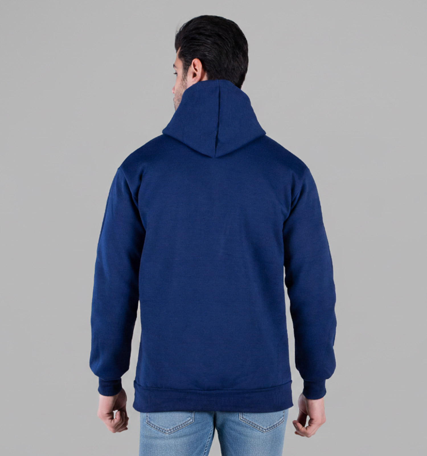 هودی مردانه کلاهدار سرمه ای طرحدار مدل 49502