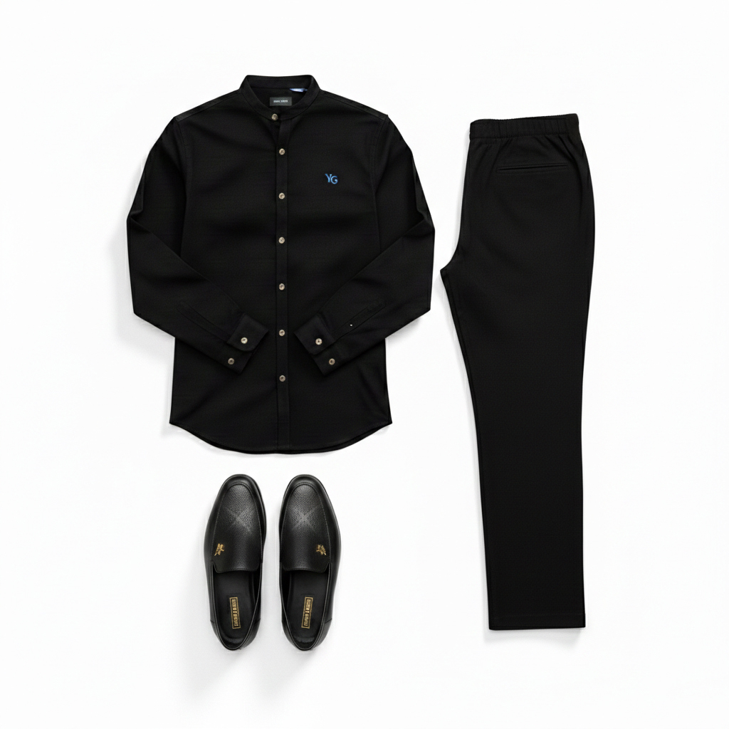 پکیج ست مردانه پیراهن شلوار کالج مدل Vafa