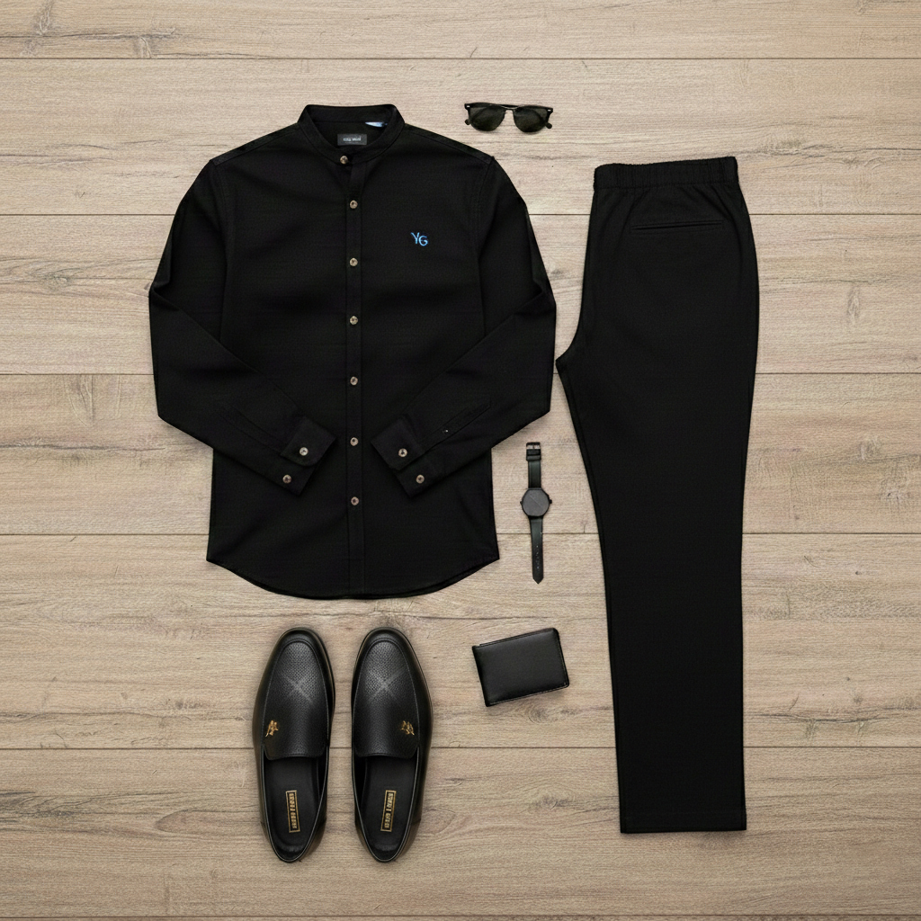 پکیج ست مردانه پیراهن شلوار کالج مدل Vafa