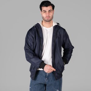 کاپشن مردانه بادگیر سرمه ای مدل 49348