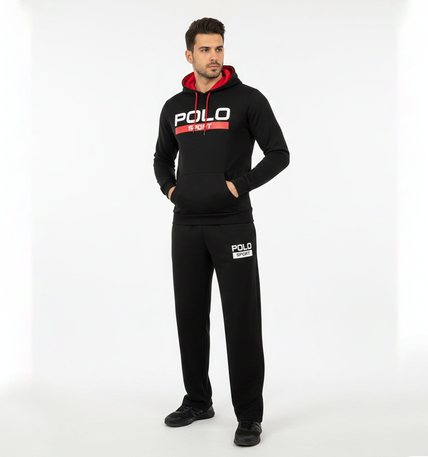 ست مردانه هودی شلوار Polo طرحدار مدل 49381