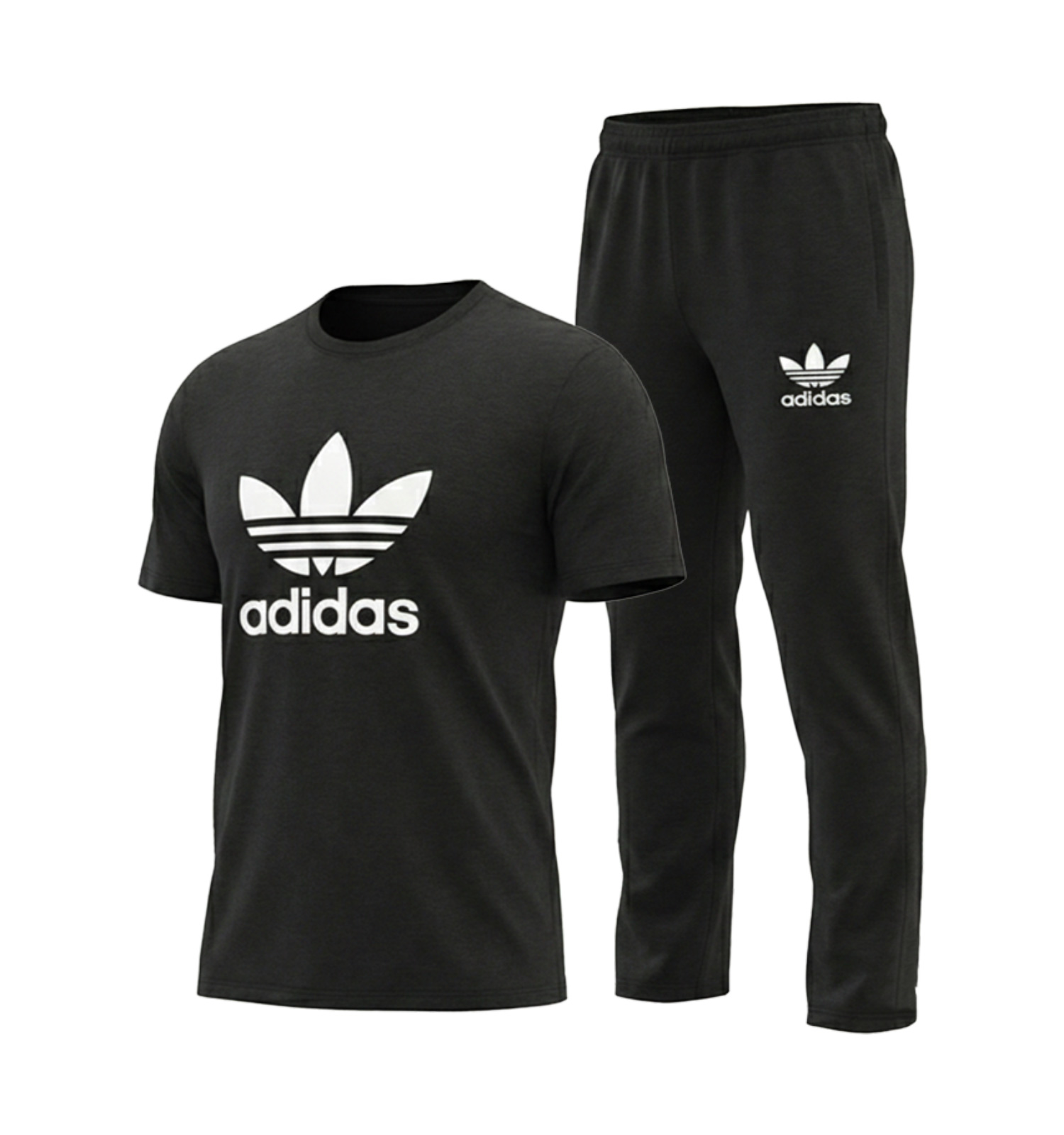 ست مردانه تیشرت شلوار Adidas مشکی طرحدار مدل 49365