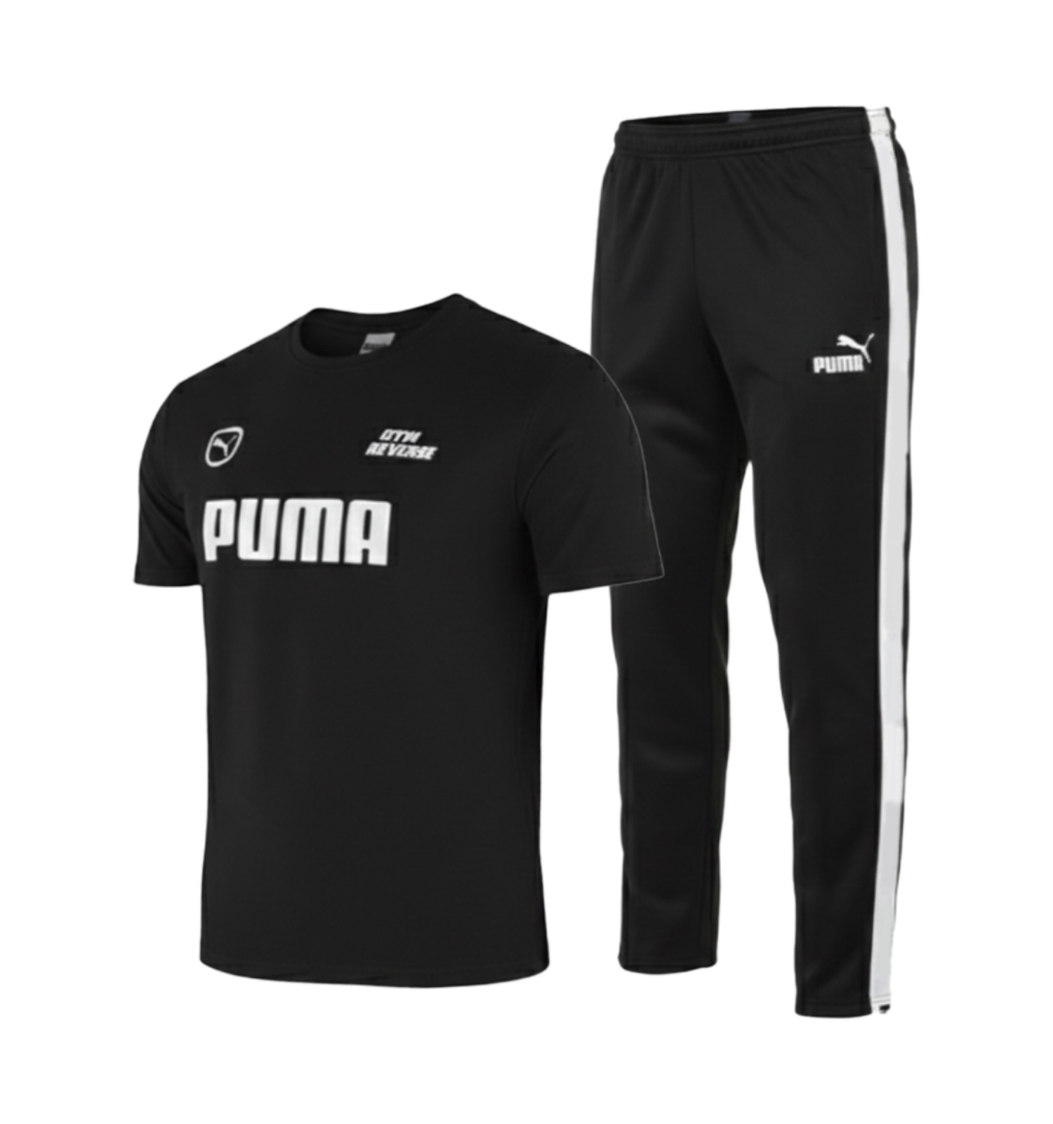 ست مردانه تیشرت شلوار Puma مشکی طرحدار مدل 49371