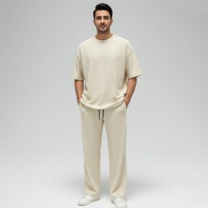 ست مردانه تیشرت شلوار پارچه کبریتی مدل 49389