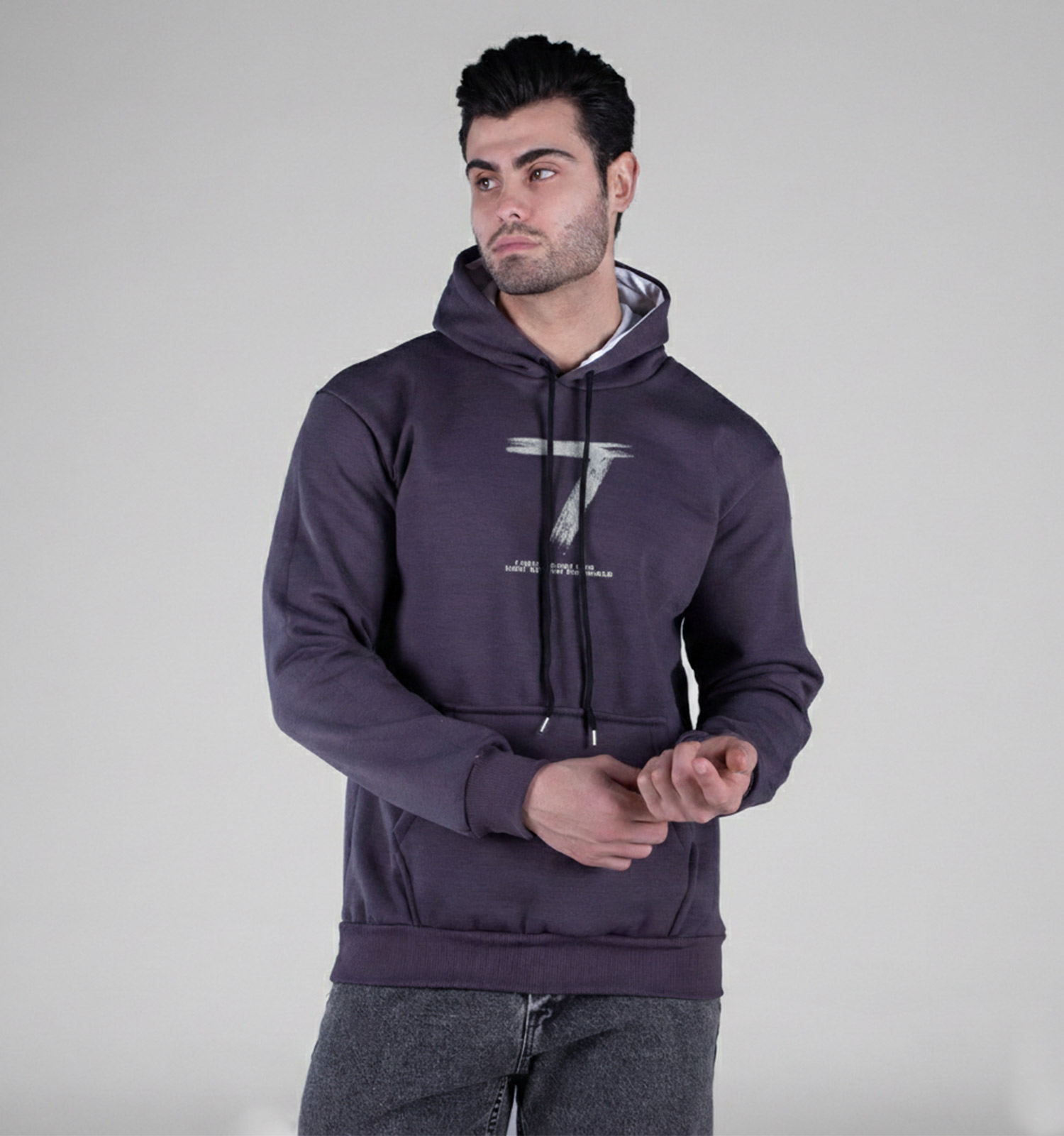 هودی مردانه کلاهدار طرحدار مدل 49501