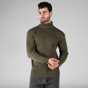 بافت مردانه یقه اسکی فری سایز ساده مدل 49427