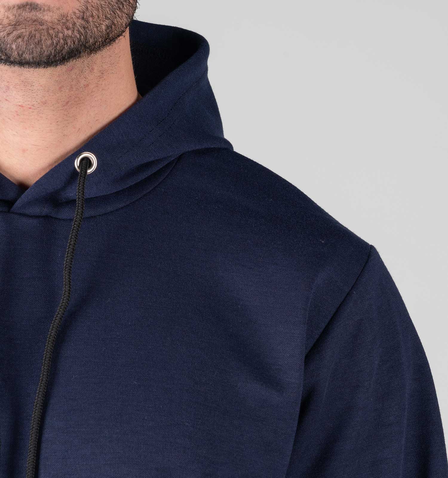 هودی مردانه کلاهدار سرمه ای ساده مدل 49495