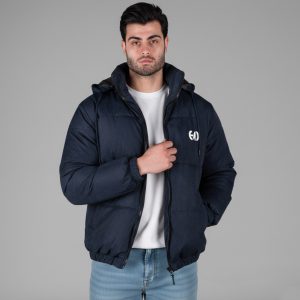 کاپشن اسپرت مموری مردانه بادی سرمه ای مدل 49323