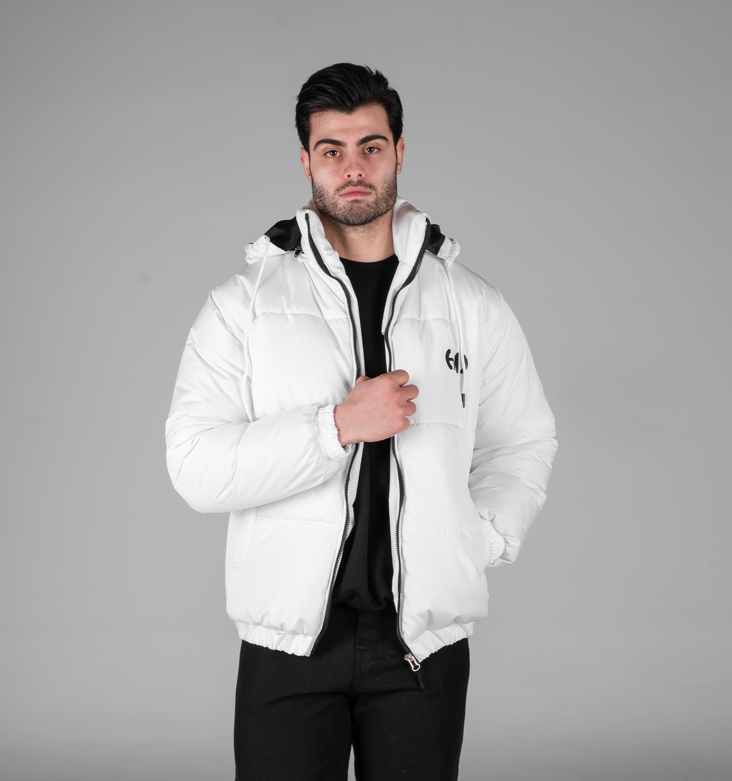 کاپشن اسپرت مموری مردانه بادی سفید مدل 49322