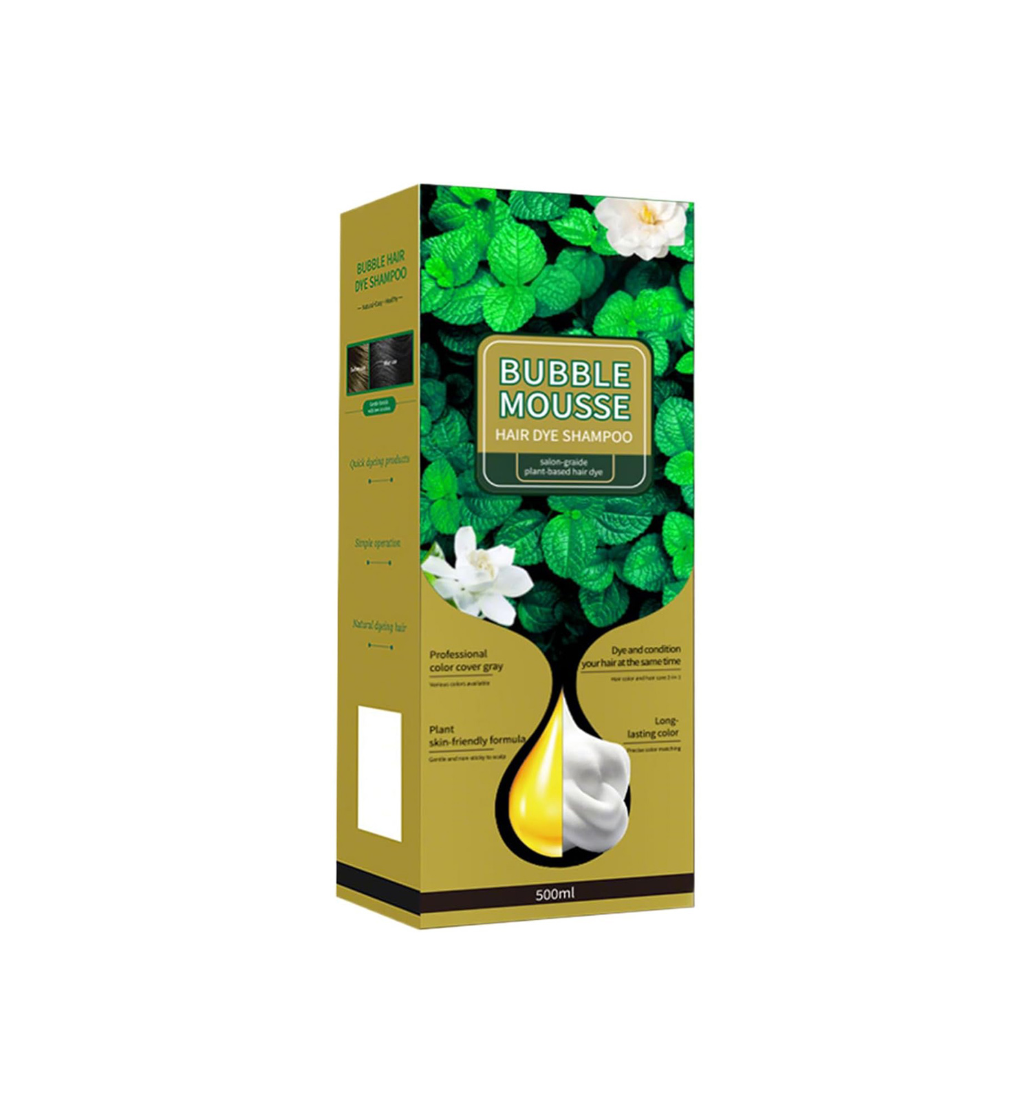 شامپو رنگ مو مشکی Bubble Mousse مدل 49500
