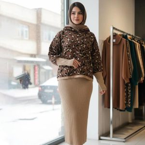 ست بلوز سارافون بافت زنانه Deniz_Cream مدل 3846