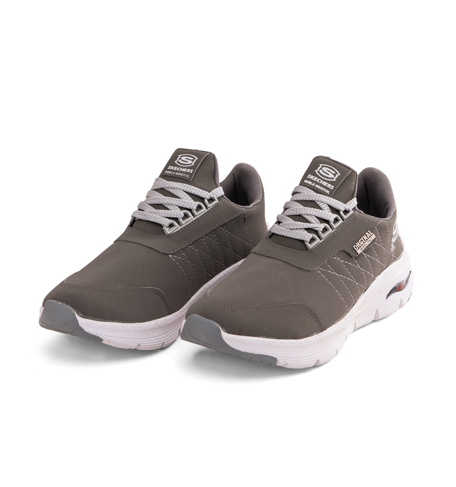 کفش روزمره مردانه Skechers چرم مصنوعی بنددار طوسی مدل 49475
