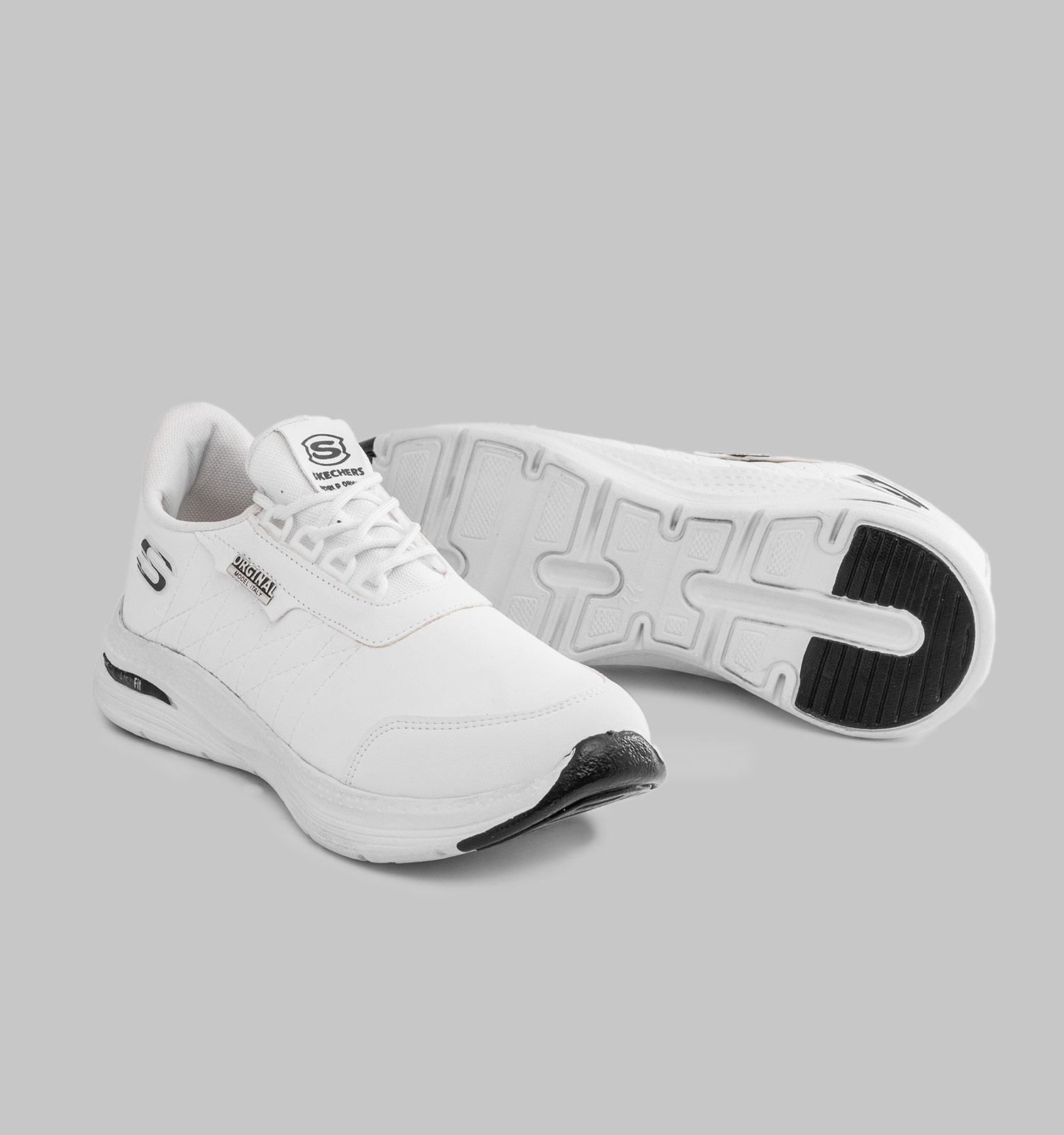کفش روزمره مردانه Skechers چرم مصنوعی بنددار سفید مدل 49473