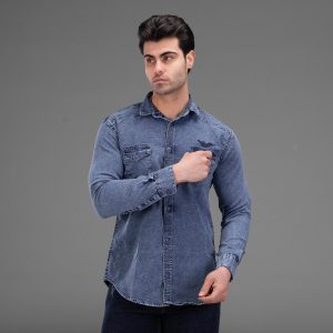 پیراهن اسپرت جین مردانه آستین بلند مدل 49549