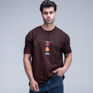 تیشرت یقه گرد مردانه ماکان طرحدار مدل 49540