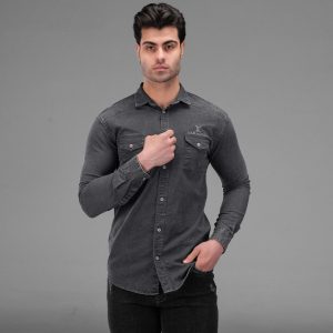 پیراهن اسپرت جین مردانه آستین بلند مدل 49551
