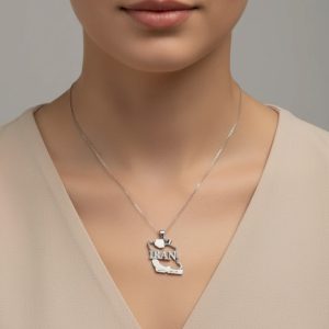 گردنبند نقره ای ایران کد 6495