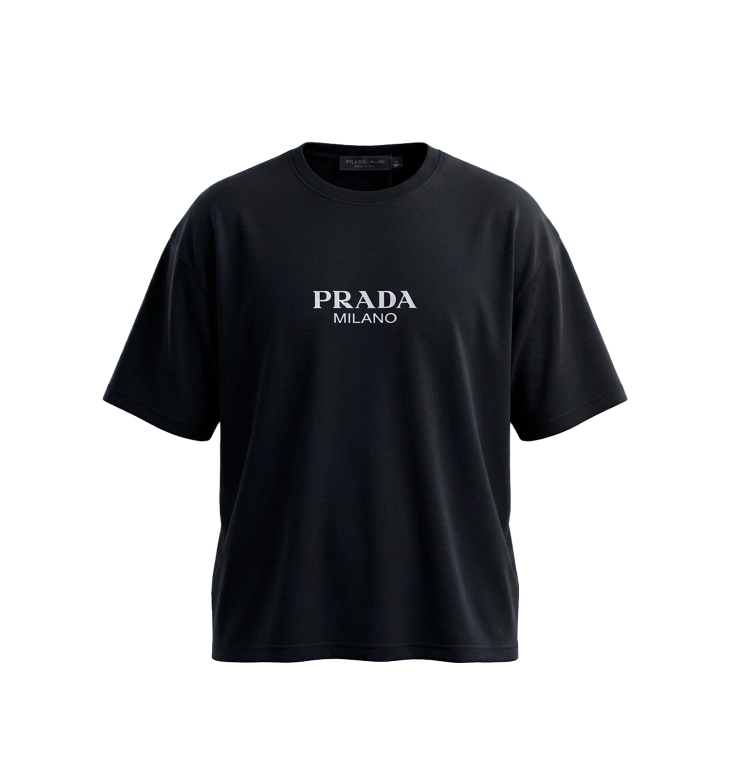تیشرت Prada یقه گرد مردانه مشکی دورس پنبه طرحدار مدل 49673