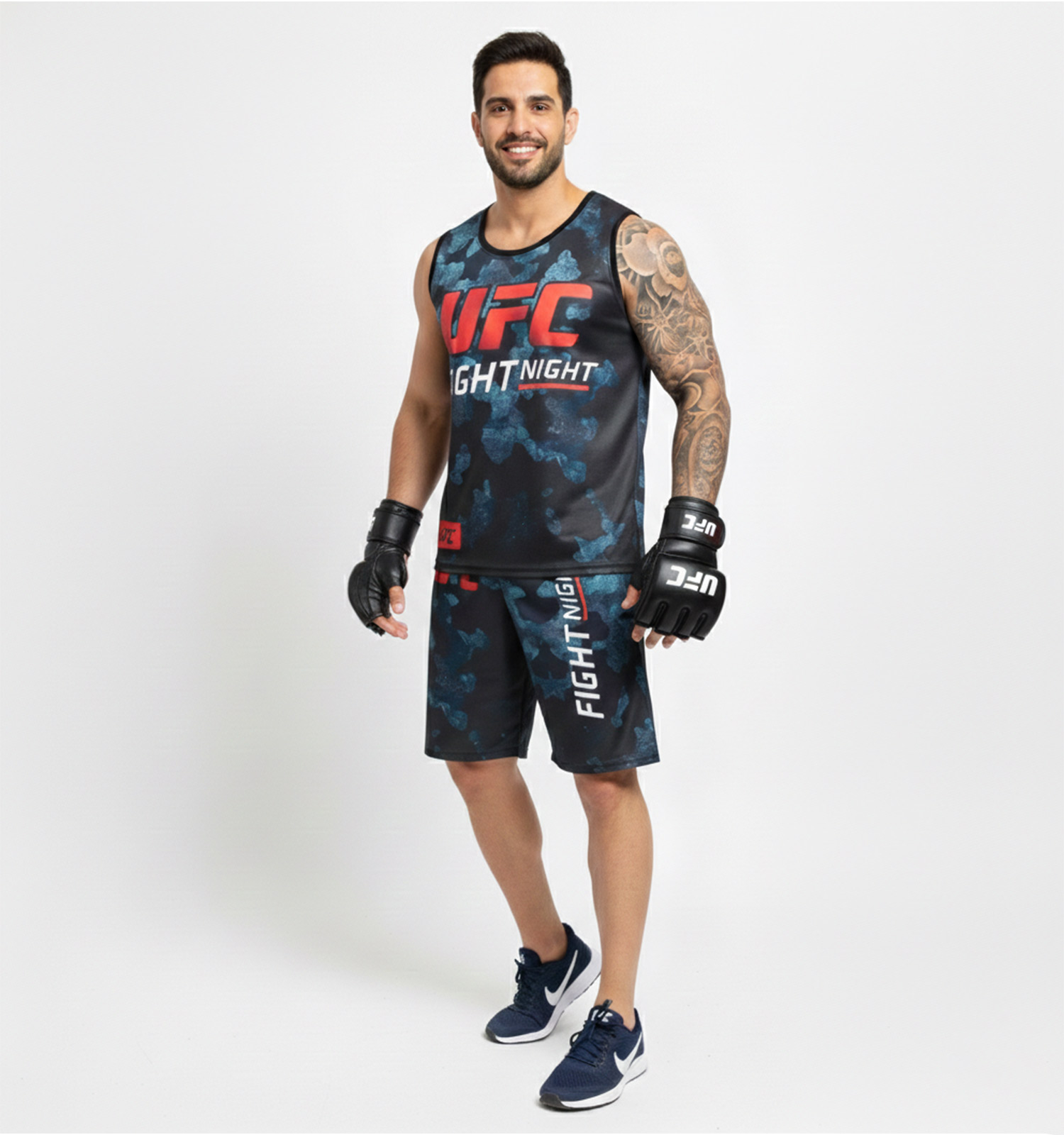 ست رکابی شلوارک مردانه Ufc یقه گرد مدل 49511