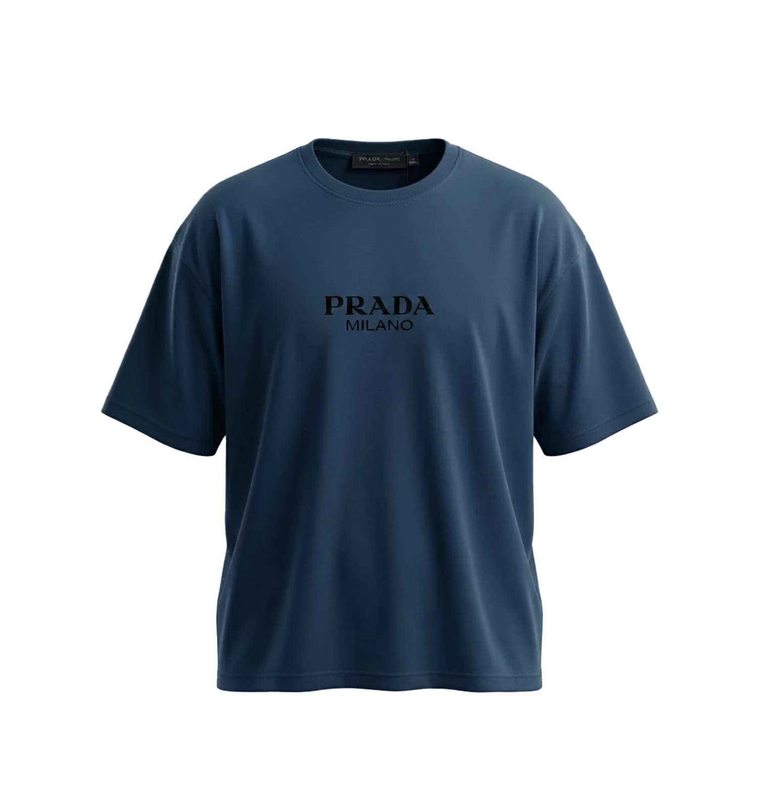 تیشرت Prada یقه گرد مردانه طوسی دورس پنبه طرحدار مدل 49670