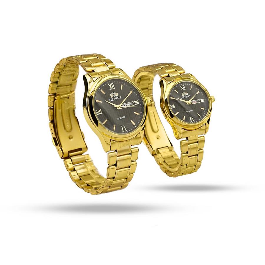 ست ساعت زنانه مردانه Orient_Black مدل 3898