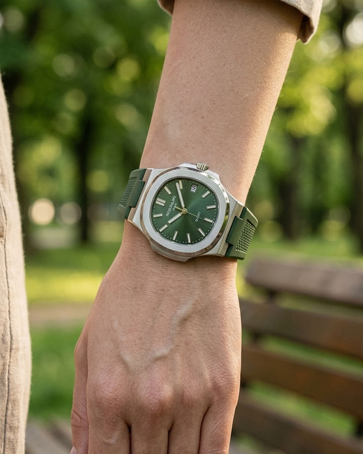 ساعت مردانه PATEK PHILIPPE سبز کد 6506
